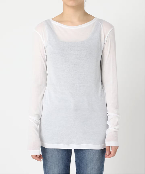 Spick & Span(スピックアンドスパン)の「《新色有り / 追加》シアーボートネックプルオーバー(Tシャツ/カットソー・レディース・その他1/マルチ/ホワイト・FREE)」の21枚目の写真