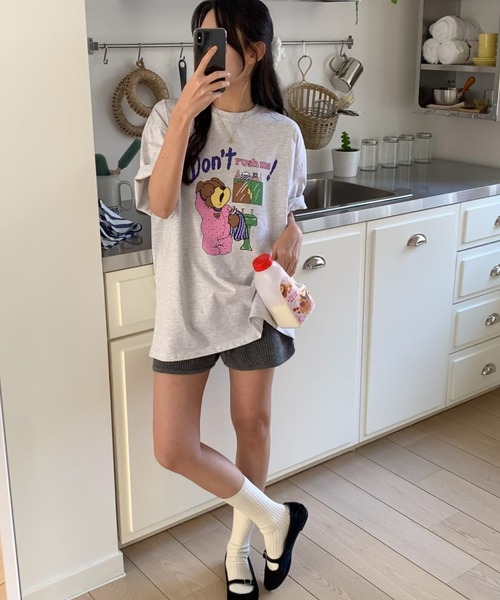 LAC-VERT(ラック・ヴェール)の「カラフルベアTシャツ(Tシャツ/カットソー・レディース・ホワイト/グレー・FREE)」の14枚目の写真