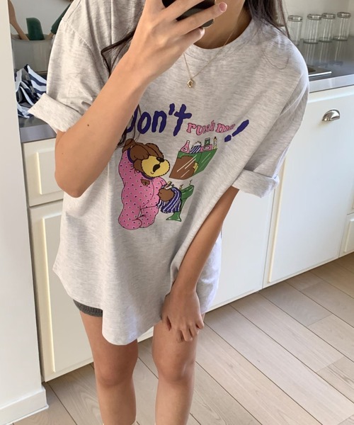 LAC-VERT(ラック・ヴェール)の「カラフルベアTシャツ(Tシャツ/カットソー・レディース・ホワイト/グレー・FREE)」の13枚目の写真