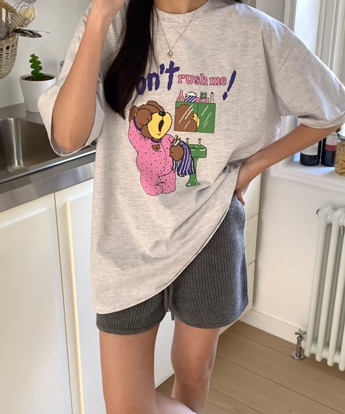 LAC-VERT(ラック・ヴェール)の「カラフルベアTシャツ(Tシャツ/カットソー・レディース・ホワイト/グレー・FREE)」の12枚目の写真