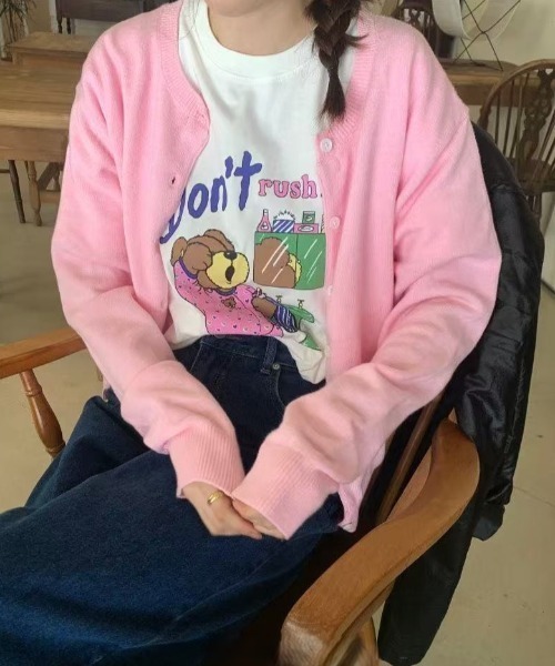 LAC-VERT(ラック・ヴェール)の「カラフルベアTシャツ(Tシャツ/カットソー・レディース・ホワイト/グレー・FREE)」の11枚目の写真