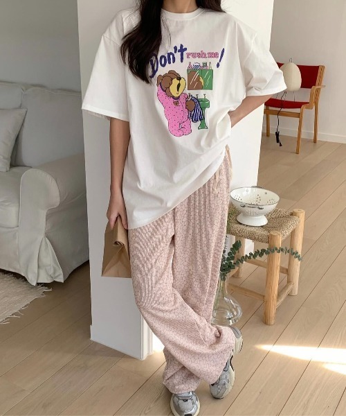 LAC-VERT(ラック・ヴェール)の「カラフルベアTシャツ(Tシャツ/カットソー・レディース・ホワイト/グレー・FREE)」の7枚目の写真