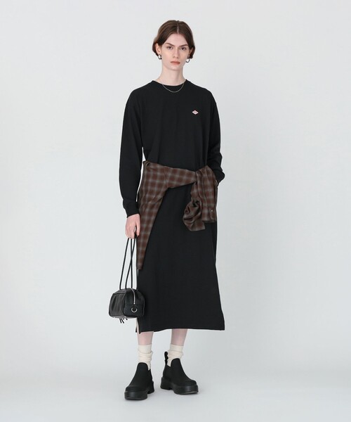 DANTON(ダントン)の「【別注】DANTON / ロングスリーブ ワンピース(ワンピース・レディース・ナチュラル/ブラック・ONE SIZE)」の2枚目の写真