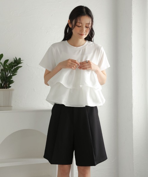 Nulli(ヌリ)の「バミューダパンツ(その他パンツ・レディース・アイボリー/ブラック・FREE)」の6枚目の写真