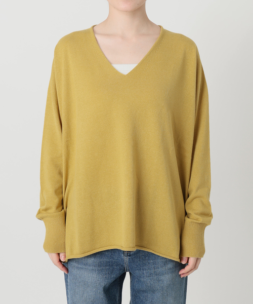 Spick & Span(スピックアンドスパン)の「《全新色 / 追加》コットンバルキーヤーンルーズVネックプルオーバー(ニット/セーター・レディース・ネイビー/モカ/マスタード・FREE)」の6枚目の写真