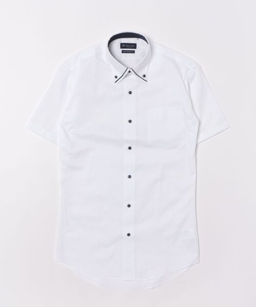 TOKYO SHIRTS（トウキョウシャツ）の「【超形態安定】【吸水速乾】 形態安定ノンアイロン ボタンダウン 半袖ビジネスワイシャツ（ビジネスシャツ・メンズ・ホワイト・首回り37cm/首回り39cm/首回り41cm/首回り42cm/首回り43cm）」の6枚目の写真