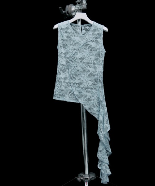 JOSE MOON(ジョゼムーン)の「FRILL LACE TANK/フリルレースタンク(タンクトップ・レディース・ホワイト/ブラック/サックスブルー・FREE)」の21枚目の写真