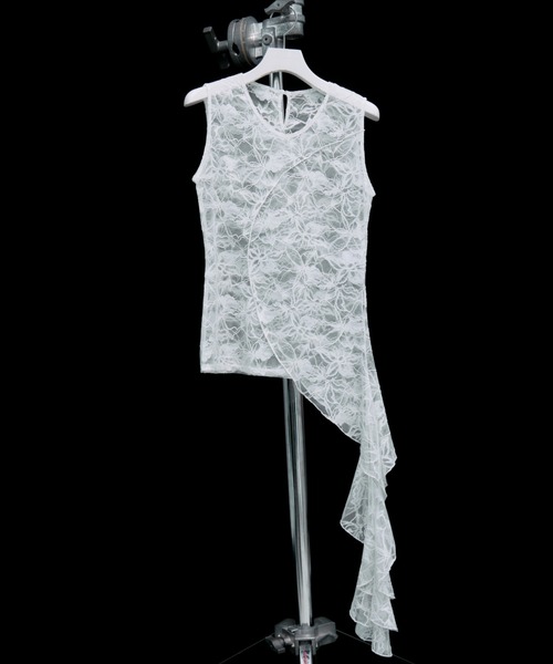 JOSE MOON(ジョゼムーン)の「FRILL LACE TANK/フリルレースタンク(タンクトップ・レディース・ホワイト/ブラック/サックスブルー・FREE)」の22枚目の写真
