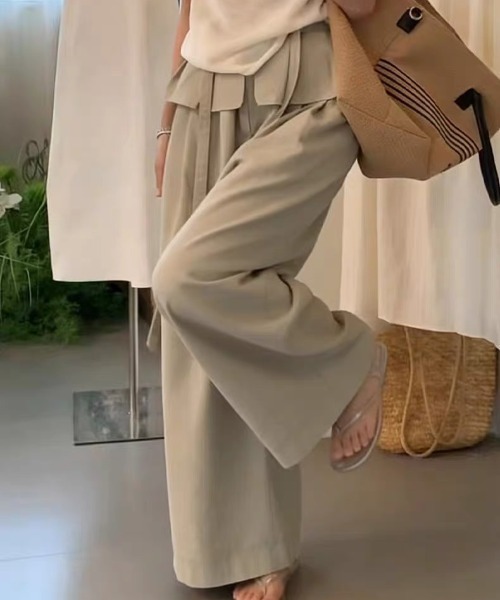 Vipoa(ヴィポア)の「Frill layered relaxy pants(その他パンツ・レディース・ベージュ/ホワイト/チャコールグレー/ライトベージュ・FREE)」の15枚目の写真