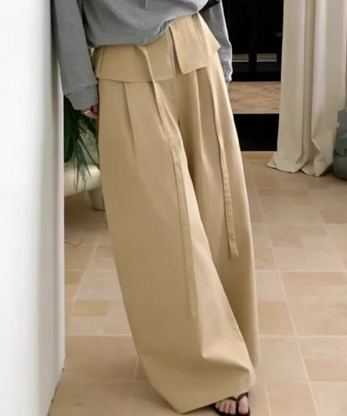 Vipoa(ヴィポア)の「Frill layered relaxy pants(その他パンツ・レディース・ベージュ/ホワイト/チャコールグレー/ライトベージュ・FREE)」の13枚目の写真