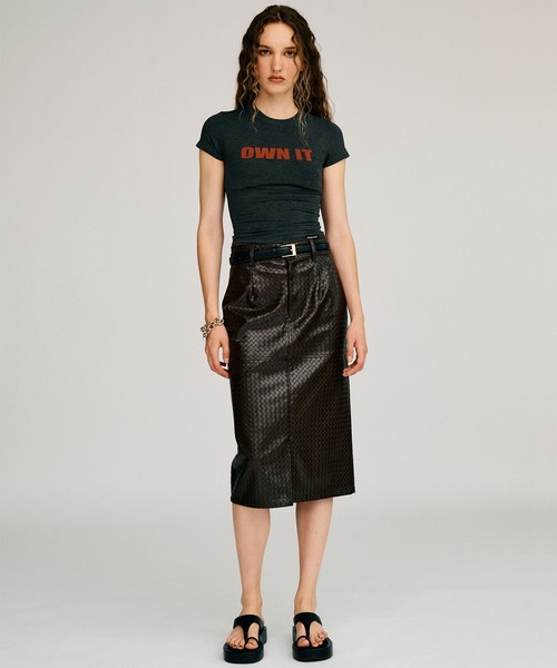 PRANK PROJECT(プランクプロジェクト)の「【2026Autumn Pre-Order】ベルトコンビフェイクレザースカート / Belt Combination Faux Leather Skirt(スカート・レディース・カーキ/ブラウン/ブラック・38/36)」の4枚目の写真