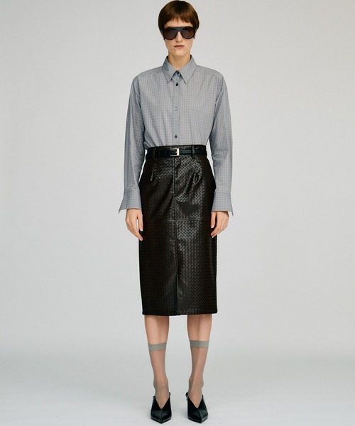 PRANK PROJECT(プランクプロジェクト)の「【2026Autumn Pre-Order】ベルトコンビフェイクレザースカート / Belt Combination Faux Leather Skirt(スカート・レディース・カーキ/ブラウン/ブラック・38/36)」の10枚目の写真