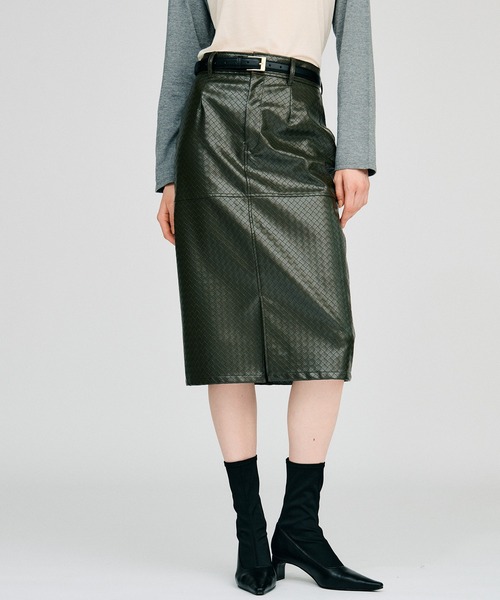 PRANK PROJECT(プランクプロジェクト)の「【2026Autumn Pre-Order】ベルトコンビフェイクレザースカート / Belt Combination Faux Leather Skirt(スカート・レディース・カーキ/ブラウン/ブラック・38/36)」の13枚目の写真