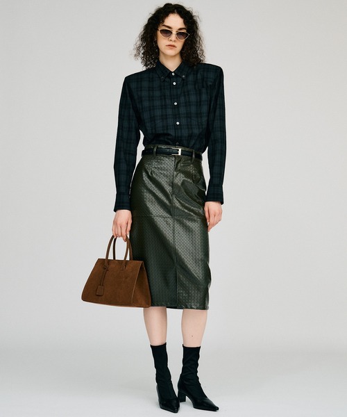 PRANK PROJECT(プランクプロジェクト)の「【2026Autumn Pre-Order】ベルトコンビフェイクレザースカート / Belt Combination Faux Leather Skirt(スカート・レディース・カーキ/ブラウン/ブラック・38/36)」の16枚目の写真