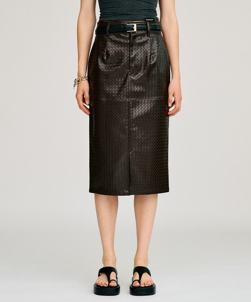 PRANK PROJECT(プランクプロジェクト)の「【2026Autumn Pre-Order】ベルトコンビフェイクレザースカート / Belt Combination Faux Leather Skirt(スカート・レディース・カーキ/ブラウン/ブラック・38/36)」の20枚目の写真