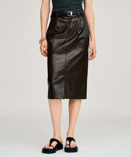 PRANK PROJECT(プランクプロジェクト)の「【2026Autumn Pre-Order】ベルトコンビフェイクレザースカート / Belt Combination Faux Leather Skirt(スカート・レディース・カーキ/ブラウン/ブラック・38/36)」の21枚目の写真