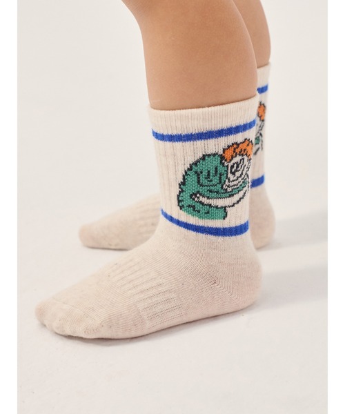 BOBO CHOSES(ボボショーズ)の「Hug Hairy Monster short socks(ソックス/靴下・キッズ・オフホワイト・13cm/13-14cm)」の1枚目の写真