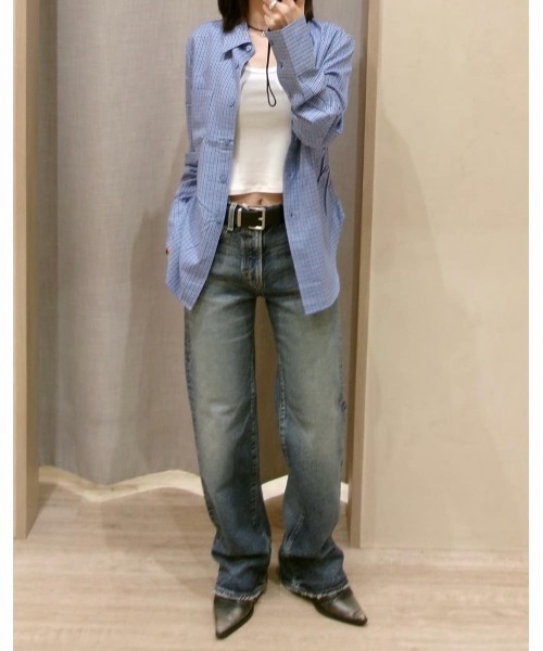 MOUSSY(マウジー)の「【26年AW新作】WAIST FIT シャツ(シャツ/ブラウス・レディース・ブルー系その他/ブルー/ホワイト/ブラウン系その他・FREE)」の11枚目の写真