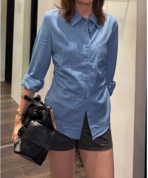 MOUSSY(マウジー)の「【26年AW新作】WAIST FIT シャツ(シャツ/ブラウス・レディース・ブルー系その他/ブルー/ホワイト/ブラウン系その他・FREE)」の14枚目の写真