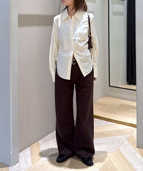 MOUSSY(マウジー)の「【26年AW新作】WAIST FIT シャツ(シャツ/ブラウス・レディース・ブルー系その他/ブルー/ホワイト/ブラウン系その他・FREE)」の16枚目の写真