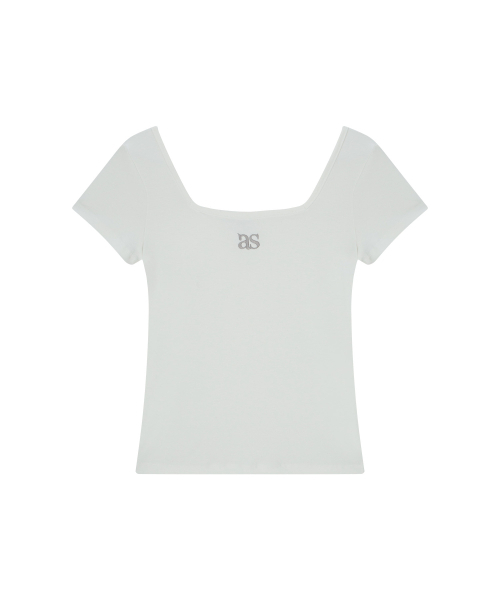 ASON(アズオン)の「SQUARE LINE TEE / WHITE(Tシャツ/カットソー・レディース・その他・FREE)」の2枚目の写真