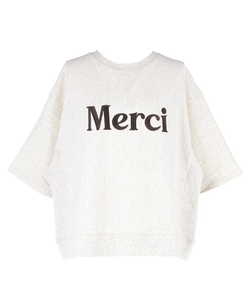coca(coca)(コカ)の「ミニ裏毛刺繍ロゴ5部丈ワイドスウェットTシャツ(Tシャツ/カットソー・レディース・オートミール/ダークブラウン・L/M/S)」の19枚目の写真