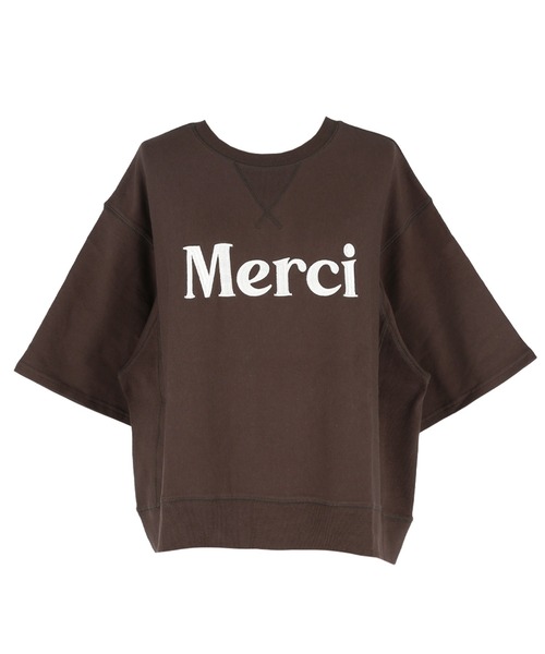 coca(coca)(コカ)の「ミニ裏毛刺繍ロゴ5部丈ワイドスウェットTシャツ(Tシャツ/カットソー・レディース・オートミール/ダークブラウン・L/M/S)」の20枚目の写真
