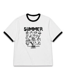 BEMIGHTY（ビーマイティー）の「サマーキャンプオーバーサイズリンガー半袖Tシャツ（Tシャツ/カットソー）」