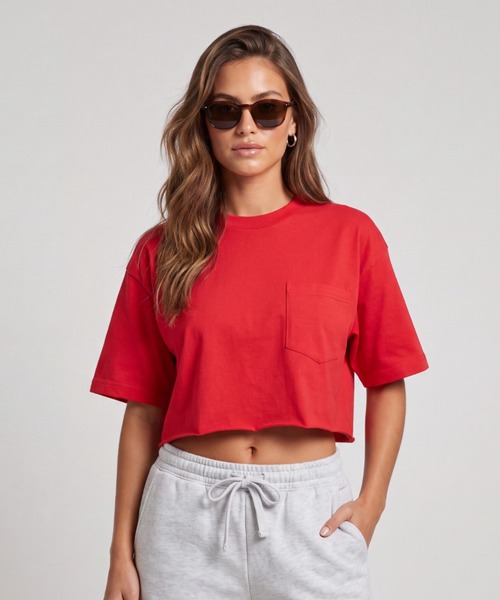 CAMBER（キャンバー）の「【T22】【CAMBER/キャンバー】CAMBER MAX WEIGHT CROP POCKET TEE CAM302C（Tシャツ/カットソー・レディース・グレー/ブラック/レッド/ゴールド/ロイヤルブルー/グリーン/マルーン/ホワイト・MEDIUM/SMALL）」の6枚目の写真