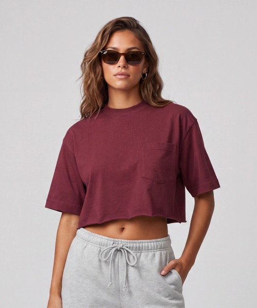 CAMBER（キャンバー）の「【T22】【CAMBER/キャンバー】CAMBER MAX WEIGHT CROP POCKET TEE CAM302C（Tシャツ/カットソー・レディース・グレー/ブラック/レッド/ゴールド/ロイヤルブルー/グリーン/マルーン/ホワイト・MEDIUM/SMALL）」の7枚目の写真