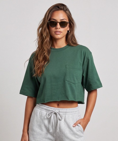 CAMBER（キャンバー）の「【T22】【CAMBER/キャンバー】CAMBER MAX WEIGHT CROP POCKET TEE CAM302C（Tシャツ/カットソー・レディース・グレー/ブラック/レッド/ゴールド/ロイヤルブルー/グリーン/マルーン/ホワイト・MEDIUM/SMALL）」の4枚目の写真
