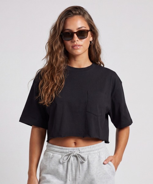 CAMBER（キャンバー）の「【T22】【CAMBER/キャンバー】CAMBER MAX WEIGHT CROP POCKET TEE CAM302C（Tシャツ/カットソー・レディース・グレー/ブラック/レッド/ゴールド/ロイヤルブルー/グリーン/マルーン/ホワイト・MEDIUM/SMALL）」の2枚目の写真