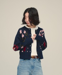 eL（エル）の「【eL】12G Botanical Jacquard Cardigan/1057206（カーディガン/ボレロ）」