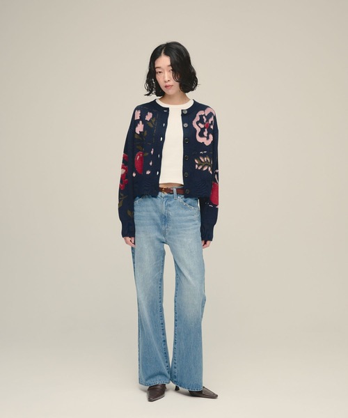 eL(エル)の「【eL】12G Botanical Jacquard Cardigan/1057206(カーディガン/ボレロ・レディース・グレー系その他/ネイビー系・FREE)」の20枚目の写真