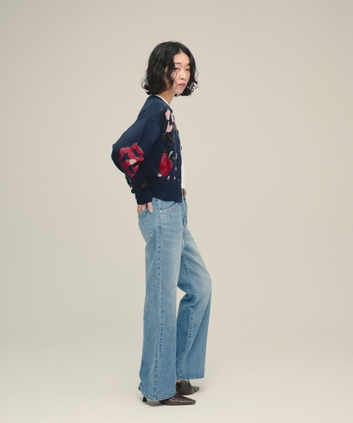 eL(エル)の「【eL】12G Botanical Jacquard Cardigan/1057206(カーディガン/ボレロ・レディース・グレー系その他/ネイビー系・FREE)」の21枚目の写真
