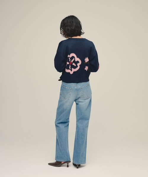 eL(エル)の「【eL】12G Botanical Jacquard Cardigan/1057206(カーディガン/ボレロ・レディース・グレー系その他/ネイビー系・FREE)」の22枚目の写真