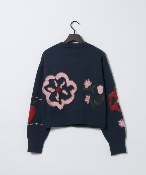 eL(エル)の「【eL】12G Botanical Jacquard Cardigan/1057206(カーディガン/ボレロ・レディース・グレー系その他/ネイビー系・FREE)」の14枚目の写真