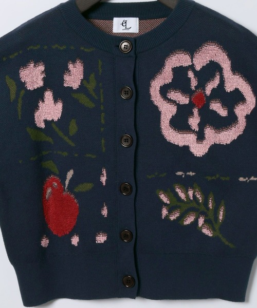 eL(エル)の「【eL】12G Botanical Jacquard Cardigan/1057206(カーディガン/ボレロ・レディース・グレー系その他/ネイビー系・FREE)」の19枚目の写真