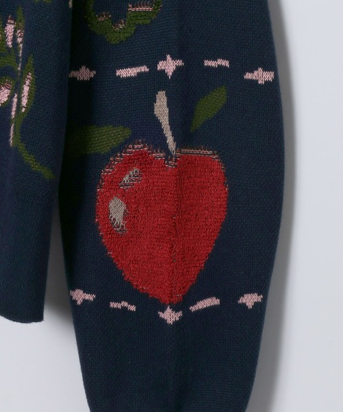 eL(エル)の「【eL】12G Botanical Jacquard Cardigan/1057206(カーディガン/ボレロ・レディース・グレー系その他/ネイビー系・FREE)」の9枚目の写真