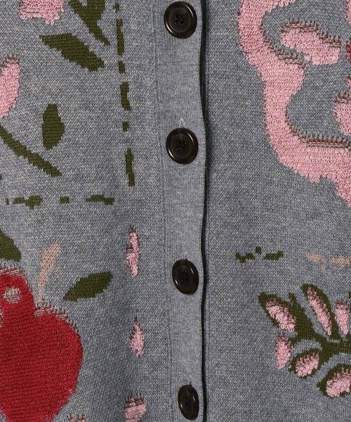 eL(エル)の「【eL】12G Botanical Jacquard Cardigan/1057206(カーディガン/ボレロ・レディース・グレー系その他/ネイビー系・FREE)」の12枚目の写真