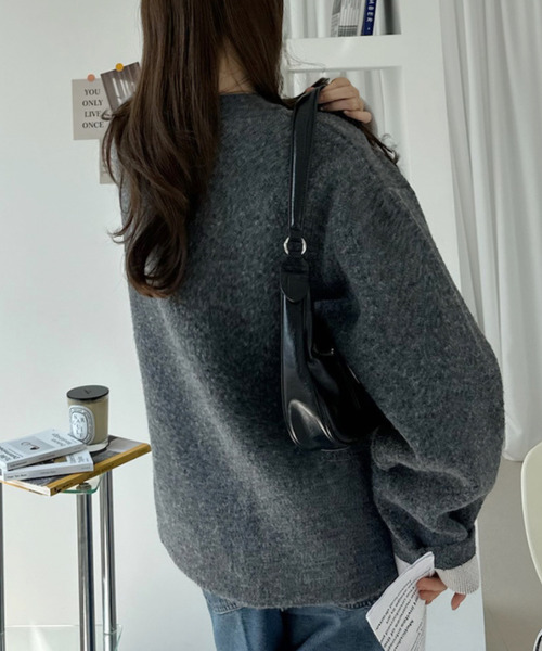 U.S. POLO ASSN.(ユーエスポロアッスン)の「【Ada.別注 U.S. POLO ASSN.】 バイカラー デザイン ニット コーディガン(カーディガン/ボレロ・レディース・グレー/グレイッシュベージュ/ブラック・S/M)」の11枚目の写真