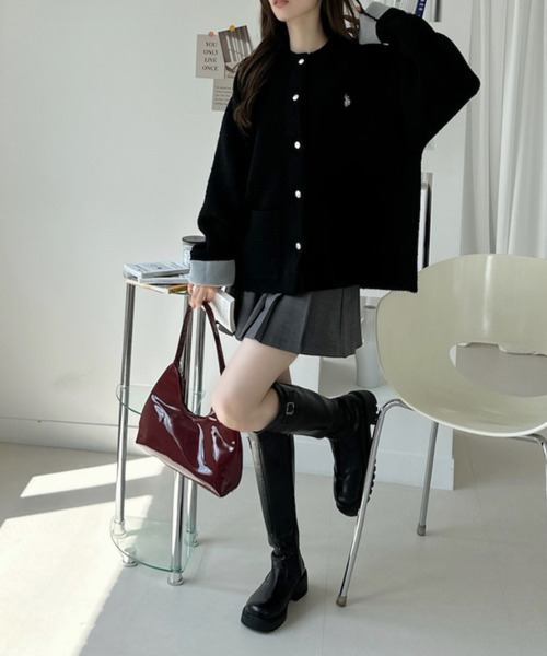 U.S. POLO ASSN.(ユーエスポロアッスン)の「【Ada.別注 U.S. POLO ASSN.】 バイカラー デザイン ニット コーディガン(カーディガン/ボレロ・レディース・グレー/グレイッシュベージュ/ブラック・S/M)」の15枚目の写真