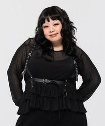 PUNYUS | 【NEW SIZE】キャミセットドットフリルシアートップス(Tシャツ/カットソー)