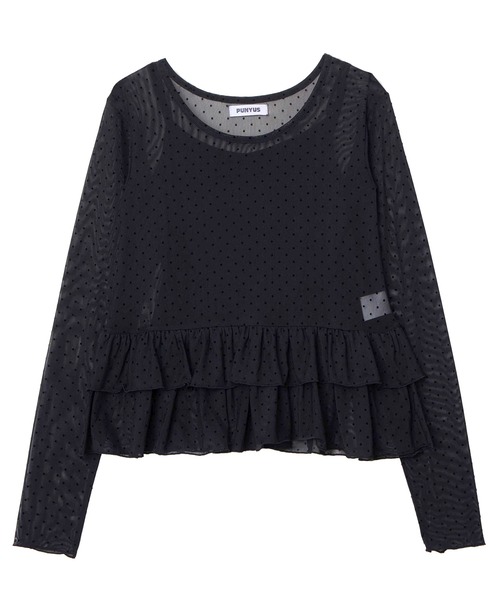 PUNYUS(プニュズ)の「【NEW SIZE】キャミセットドットフリルシアートップス(Tシャツ/カットソー・レディース・グレー/ホワイト/ブラック・1/2/3/4/5)」の22枚目の写真