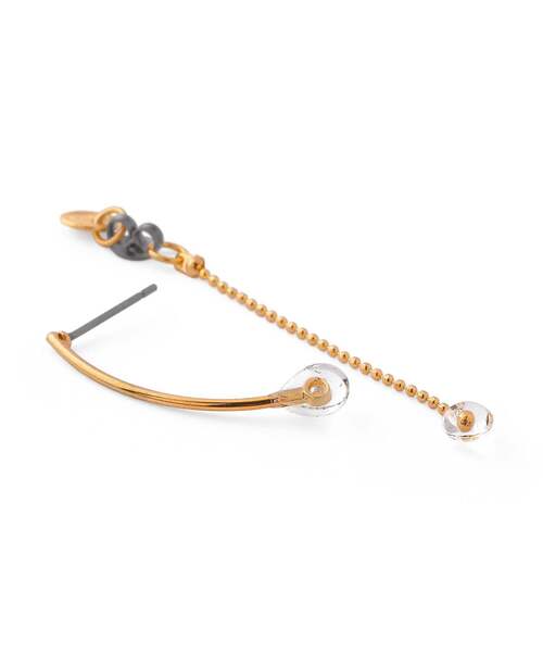 ANEMONE(アネモネ)の「クリアドロップ×チェーンバックキャッチピアス(ピアス(両耳用)・レディース・ゴールド/シルバー・FREE)」の3枚目の写真