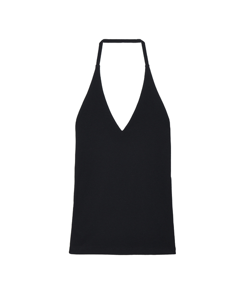 PROJECT WAVE（プロジェクトウェーブ）の「Biker Halter Top (4COLOR)（Tシャツ/カットソー・レディース・ライトグレー/ブラック/Beige/アイボリー・FREE）」の2枚目の写真
