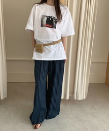 ストライプタックワイドパンツ