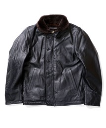 HOUSTON（ヒューストン）の「HOUSTON ヒューストン COW LEATHER N-1 DECK JACKET / カウレザー N-1 デッキジャケット（ライダースジャケット）」