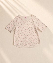 ワッフルフラワー柄 ハーフスリーブクルーT(パック入)