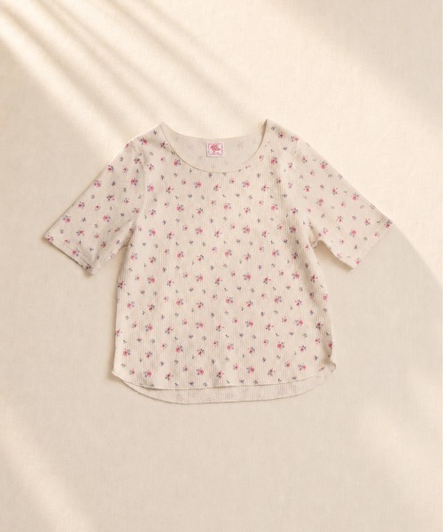JEMORGAN（ジェーイーモーガン）の「ワッフルフラワー柄　ハーフスリーブクルーＴ（パック入）（Tシャツ/カットソー・レディース・ブラック/ネイビー/ピンク/パープル/スカイブルー・FREE）」の4枚目の写真